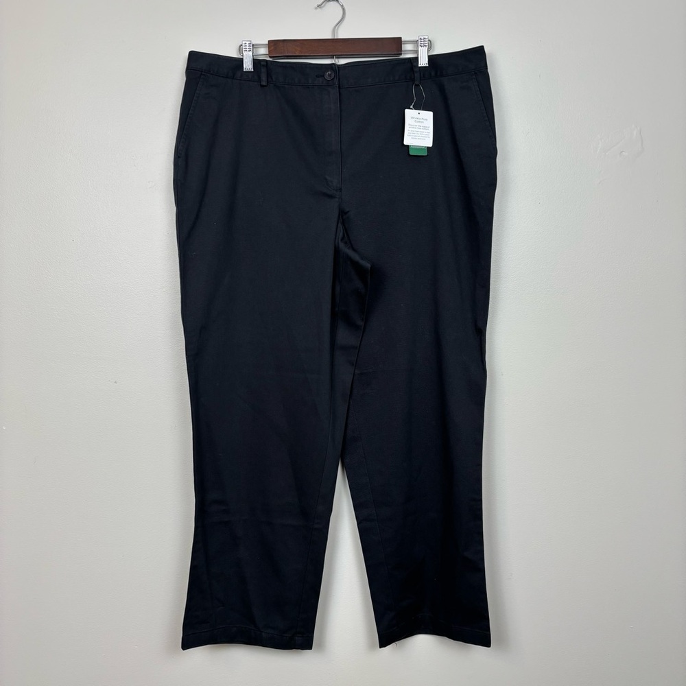 L.L. Bean Pants‎ Womens 20R Black Bayside Favorite Fit Wrinkle Resist Comfort